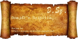 Domján Szibilla névjegykártya